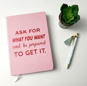 Cute Pink Journal with Motivational Quote